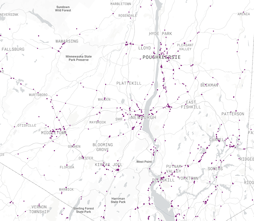 bill board map Hudson Valley region